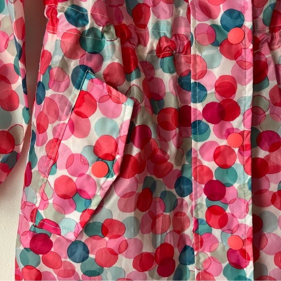Joules girls 7-8 long cinch waist hooded rain jacket coat polka dot colourful - Picture 2 of 11
